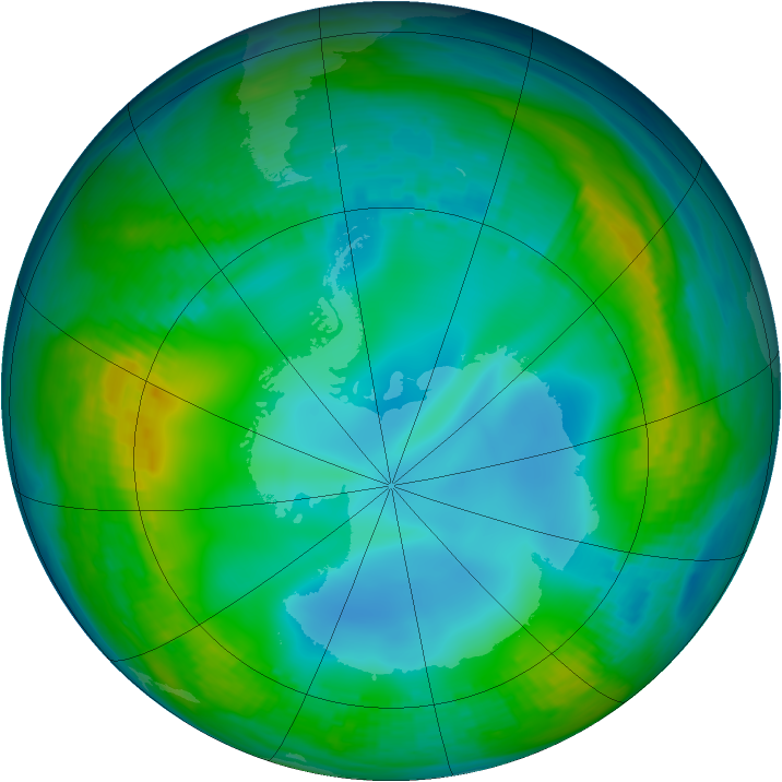 Antarctic ozone map for 31 May 1983